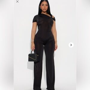 Fashion Nova Black Off-Shoulder Jumpsuit